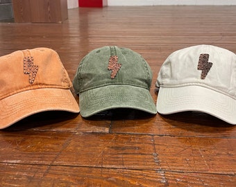 Vintage 80s/90s Leather Patchwork Adjustable Velcro Hat  display picture 1