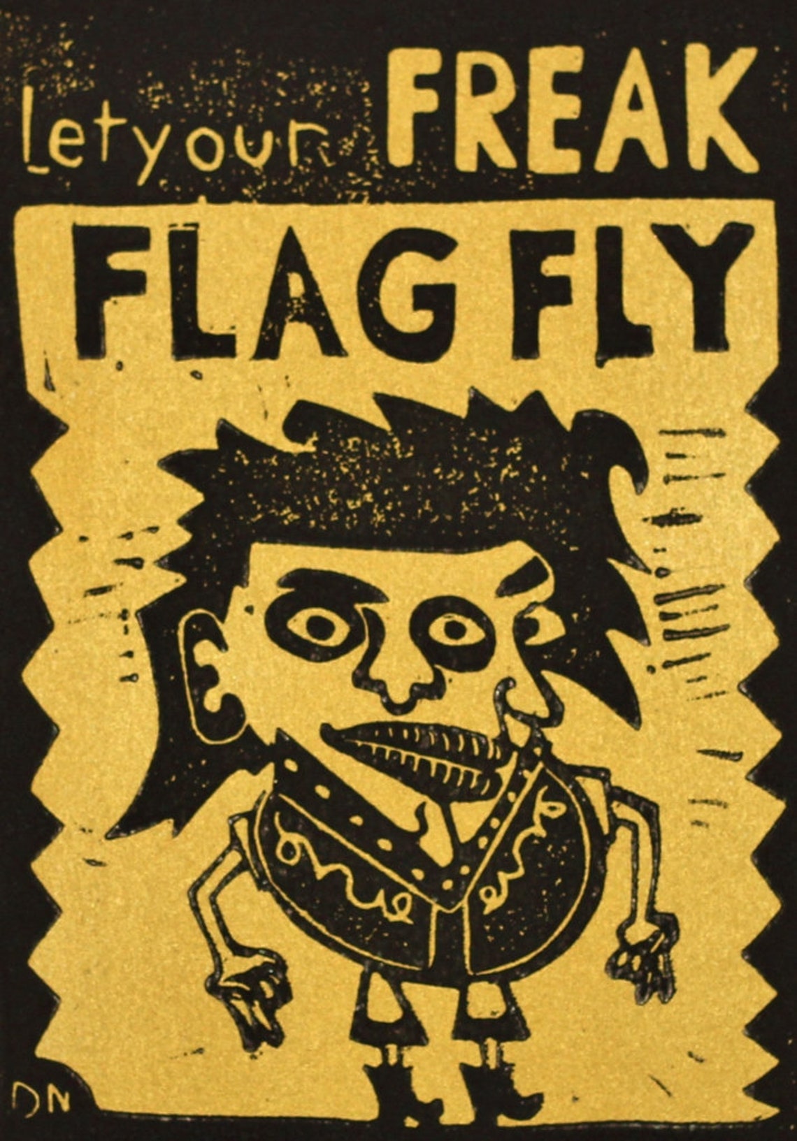 Let Your Freak Flag Flythis Is An Original Linocut Print On Etsy 