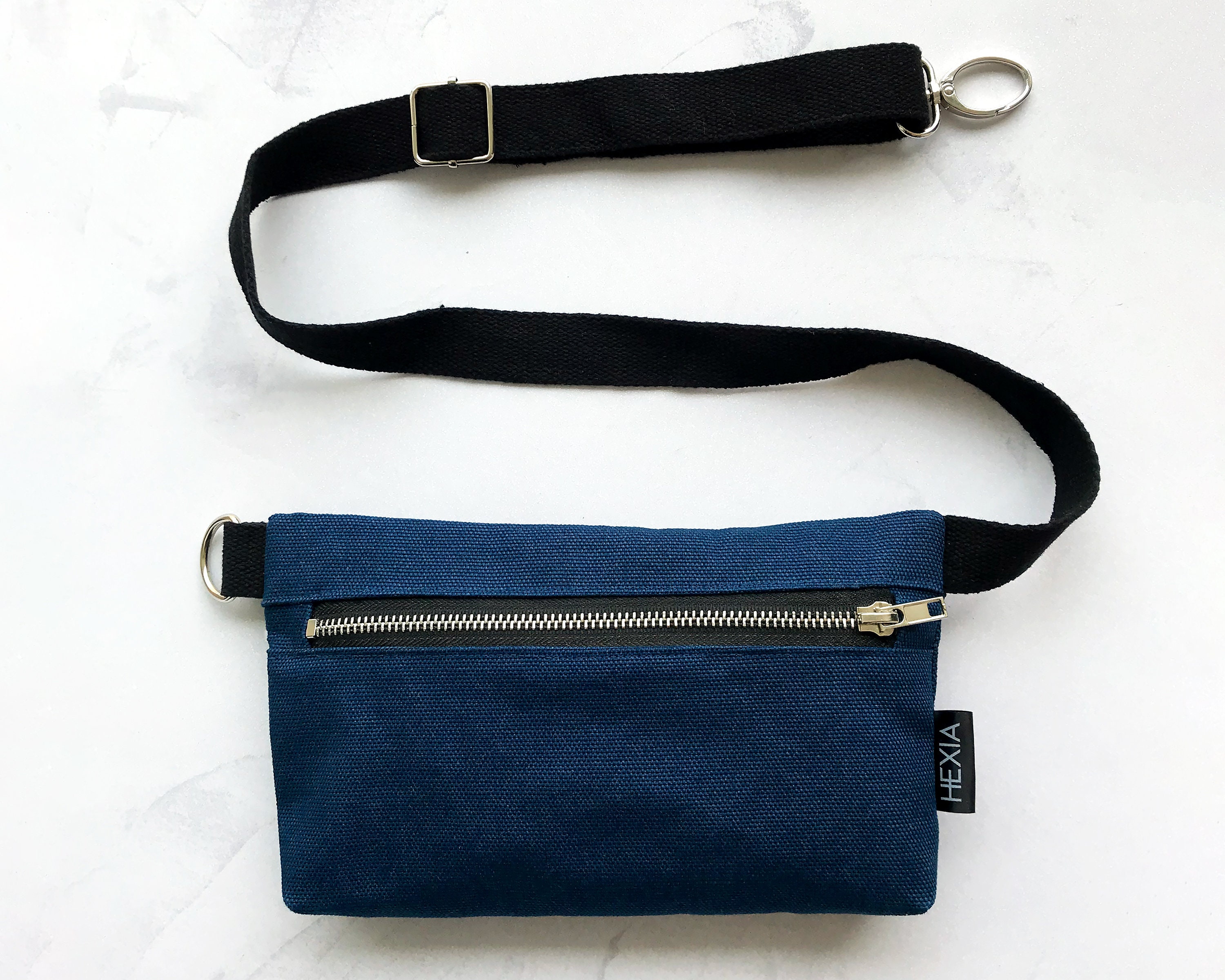 Dark Blue Fanny Pack for Women. Canvas Belt Bag Wear on the - Etsy