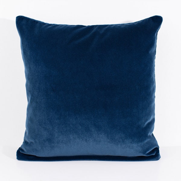 Navy pillow cover, pillow covers 16 x 16 navy, blue Turkish cushion, blue Turkey pillow, Turkish pillow blue, Turkish velvet pillow.