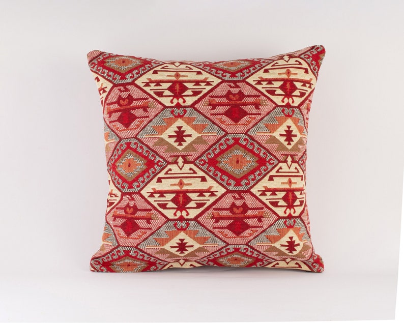 Red Kilim Pillow Cover Turkish Pillow Cover Oriental Pillow Etsy