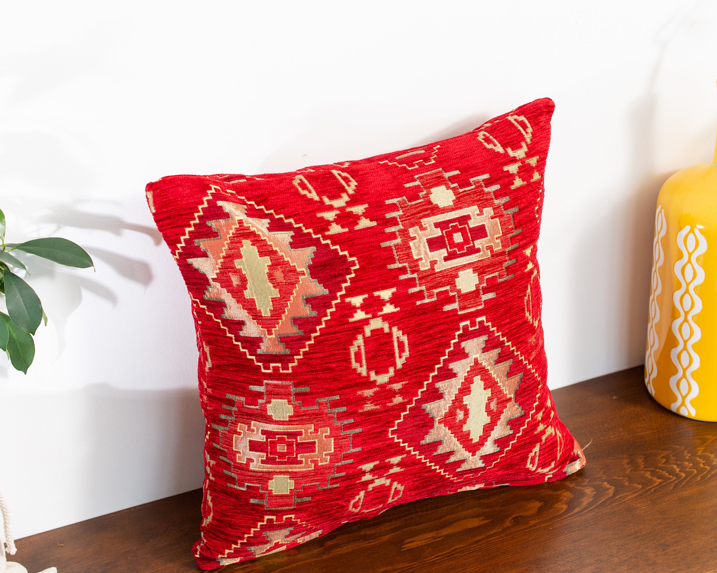 Kilim Pillow Cover Turkish Pillow Cover Red Kilim Pillow Etsy