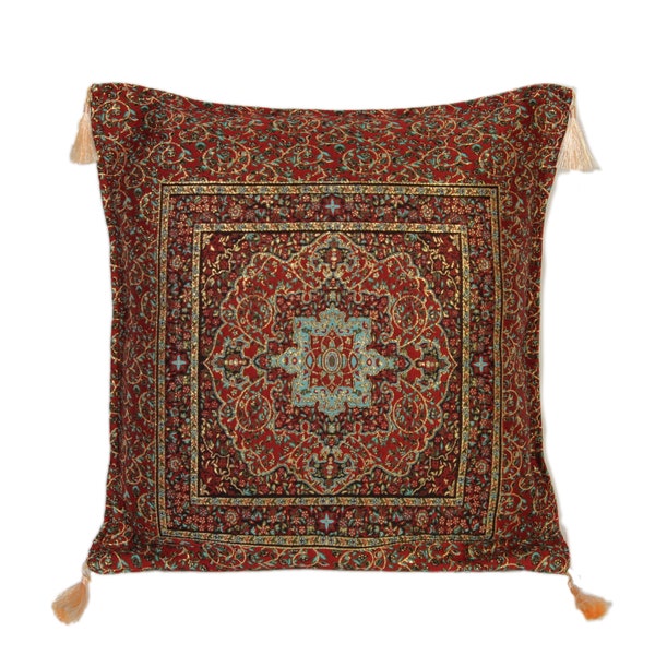 Turkish pillow cover, Turkey pillow cover, oriental pillow, boho pillow, pillow cover 16 x 16, floral throw pillow, 16x16 pillow cover.