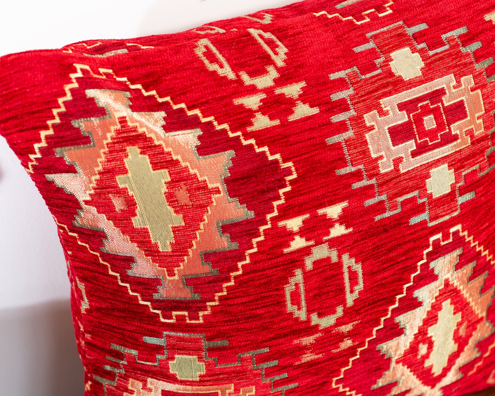 Kilim Pillow Cover Turkish Pillow Cover Red Kilim Pillow Etsy