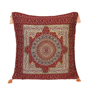 Red floral pillow cover, red throw pillow cover, boho floral pillow, floral pillow cover, oriental pillow, red cushion cover, Turkish pillow