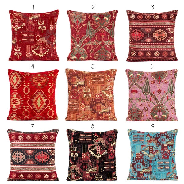 Chenille Kilim Pillow Cover: Soft Turkish Cushion