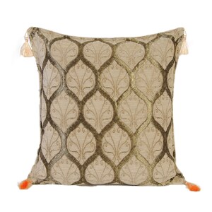 Turkish pillow cover, Peacock pillow cover, oriental pillow cover, beige pillow cover, couch pillow cover, pillow cover 16 x 16, boho pillow