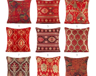 Red cushion cover, red throw pillow, kilim cushion cover, kilim pillow , red kilim pillow, sofa pillow, decorative pillow, oriental pillow.