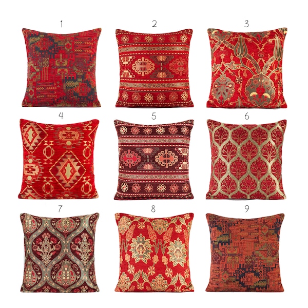 Housse de coussin rouge, oreiller rouge, housse de coussin kilim, oreiller kilim, oreiller kilim rouge, oreiller canapé, oreiller décoratif, oreiller oriental.