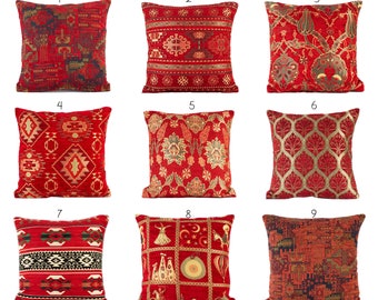 red boho pillow