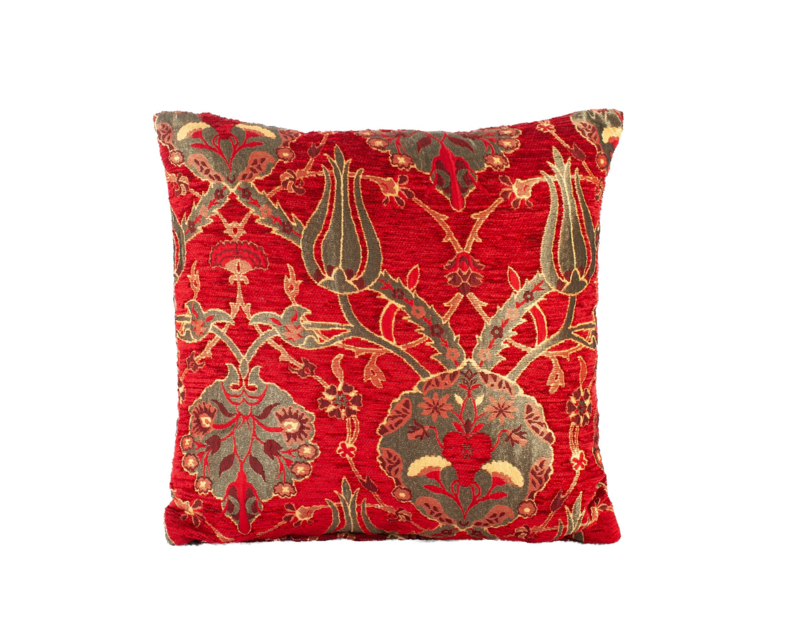 Red Oriental Pillow Tulip Pillow Cover Red Cushion Cover Etsy