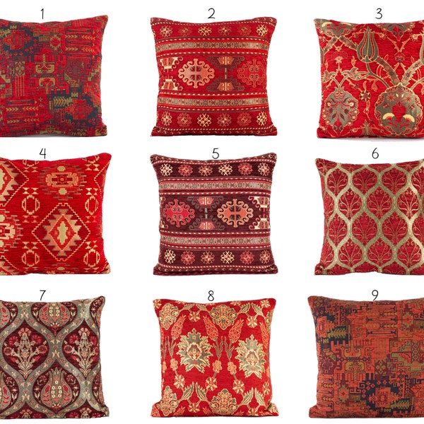 Red Cushion Cover Etsy