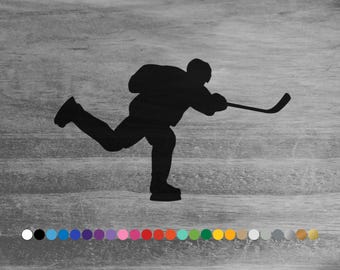 Ice Hockey vinyl decal sticker for car truck rv camper van bus window bumper door cooler laptop locker kids room wall sports team decor art