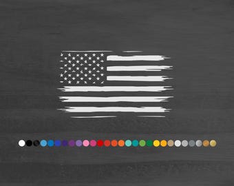 American Flag distressed vinyl decal sticker for car truck rv camper van atv window bumper hood boat cooler laptop room wall door home decor