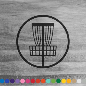 Disc Golf vinyl decal sticker for car truck rv camper van atv window bumper laptop cooler room wall door cart course basket pin hole frisbee