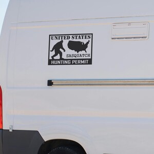 Sasquatch Hunting Permit Vinyl Decal Sticker for Car Truck Rv Camper ...