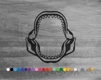 Shark Jaw vinyl decal sticker for car truck rv camper van atv window bumper boat hull cooler laptop room door wall sea ocean fish home decor