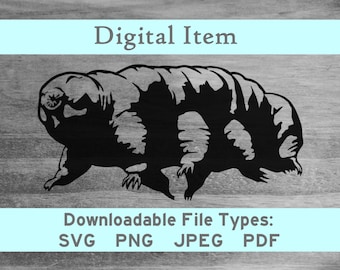 Tardigrade Water Bear svg png jpeg pdf digital file download -NOT a physical item-please read description- jpg htv cnc home decor shirt art