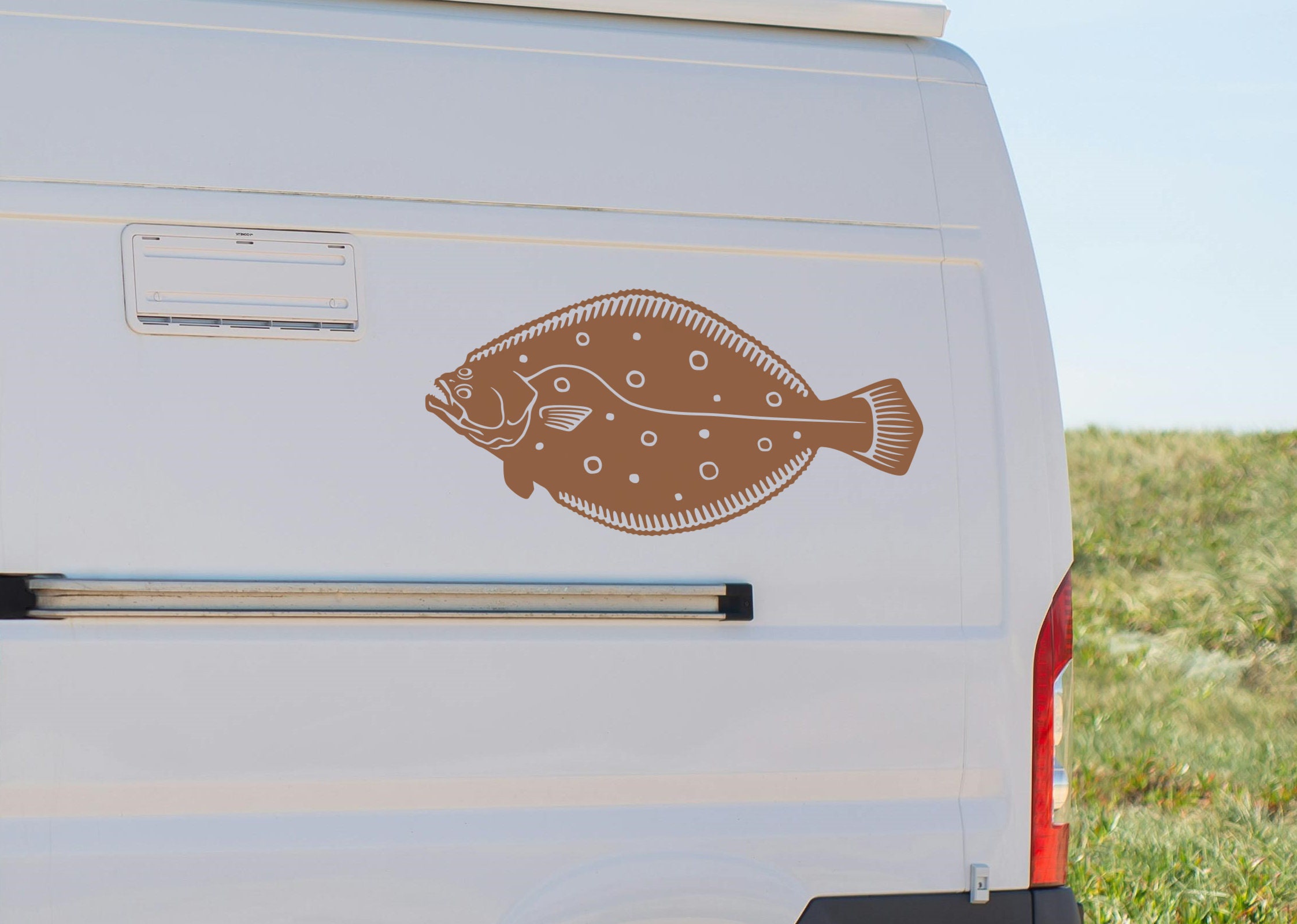 thumbnail image 2 of Realistic Flounder Fish Vinyl Decal Sticker - Multicolor - For Car, Truck, Boat, Cooler 2 of 3