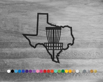 Texas Disc Golf vinyl decal sticker for car truck rv camper van bus bumper window laptop cooler sign cart door wall shop room home decor art