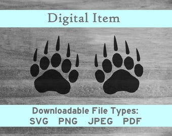 Bear Tracks svg png jpeg pdf digital file download -NOT a physical item-please read description- htv cnc jpg diy shirt press home decor art