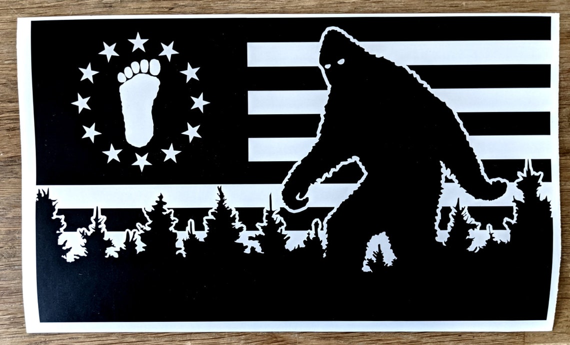Bigfoot Sasquatch Flag and Trees autocollant autocollant | Etsy
