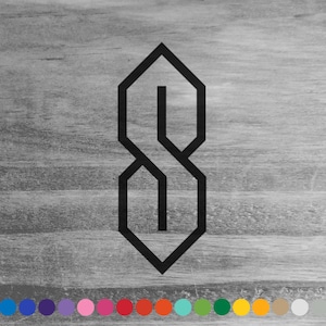 Pointy S vinyl decal sticker for car truck rv camper van atv window bumper boat hull laptop cooler door wall room middle school home decor