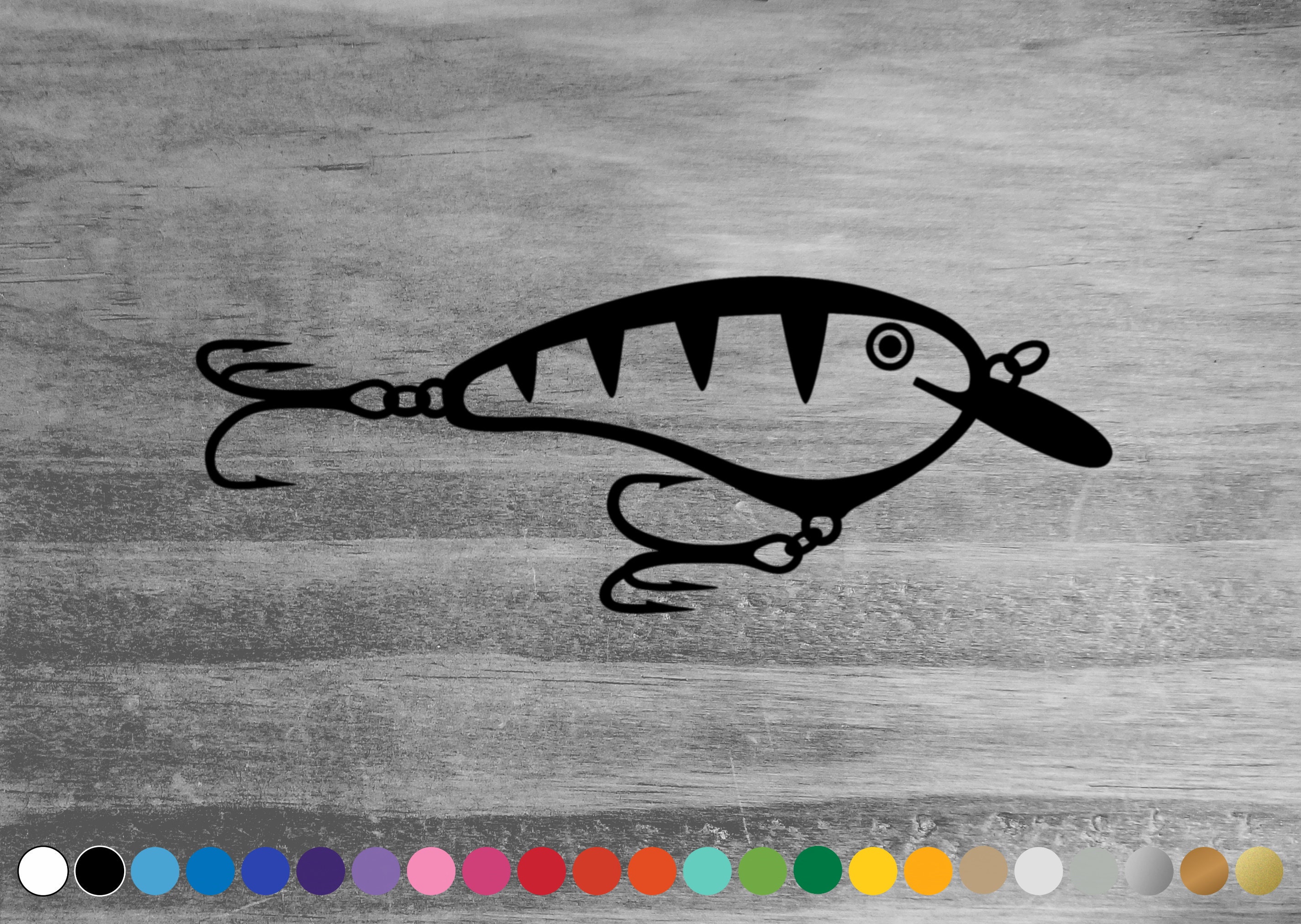 Crankbait lure vinyl decal sticker for car truck 4x4 atv suv van bus utv  camper bike cargo auto window bumper boat trailer kayak canoe box