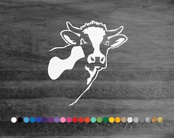 Cow vinyl decal sticker for car truck rv camper van atv window bumper hood door farm wall room home animal decor laptop cooler trailer art