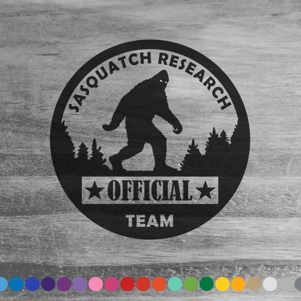 Sasquatch Research Team vinyl decal sticker for car truck suv 4x4 van trailer camper rv atv cooler boat window bumper door hood wall decor