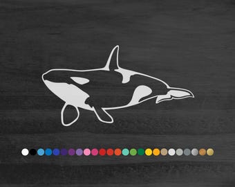 Orca Killer Whale vinyl decal sticker for car truck rv camper van atv window bumper boat hull laptop room door wall sea ocean art home decor