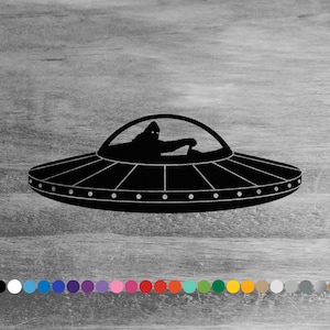 Bigfoot Sasquatch UFO vinyl decal sticker for car truck rv camper van atv utv 4x4 window bumper cooler laptop boat room wall uap sign decor
