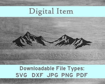 Mountain Range svg dxf png jpeg pdf digital file download -NOT a physical item-please read description- cnc nature art jpg htv shirt press