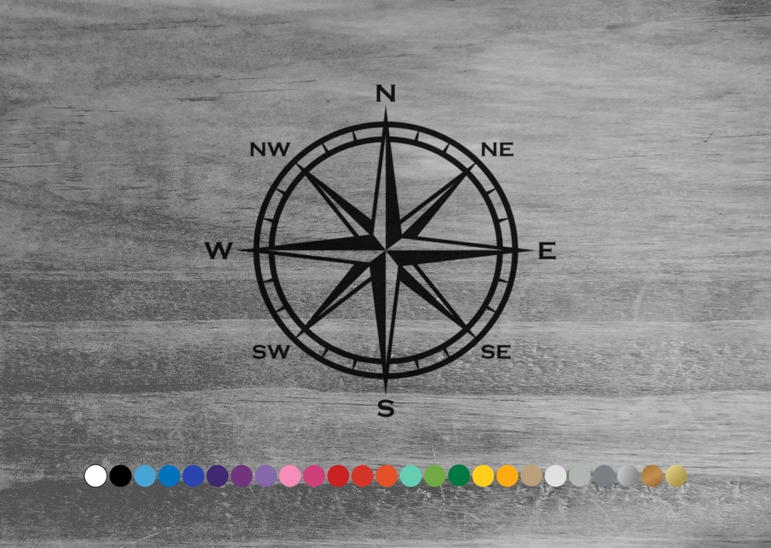 Compass Rose Vinyl Decal Sticker for Car Truck Rv Camper Van Atv Window ...