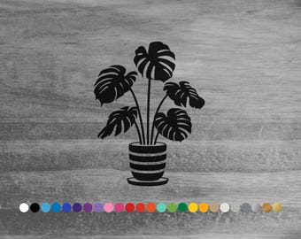 Monstera plant vinyl decal sticker for car truck rv camper van window bumper hood door wall laptop cooler tumbler room wall home decor art