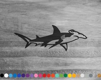 Hammerhead Shark vinyl decal sticker for car truck bus van rv camper atv window bumper boat kayak canoe cooler laptop wall door fish decor