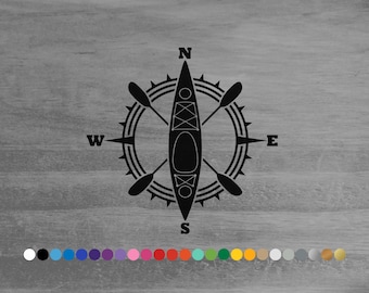Kayak Compass vinyl decal sticker for car truck rv camper van atv window bumper hood boat hull cooler laptop door wall room art home decor