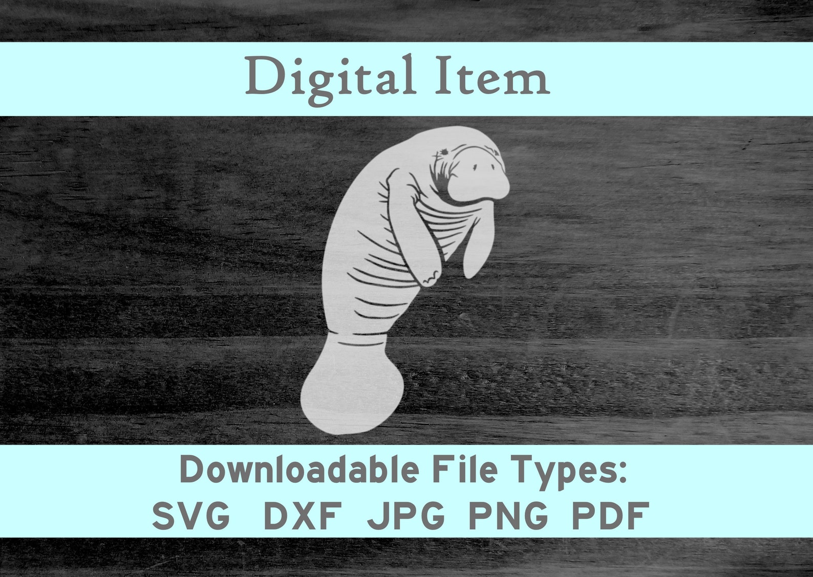 Manatee Vector File Manatee Svg Dxf Png Jpeg Pdf Digital File Download -NOT a Physical Item ...