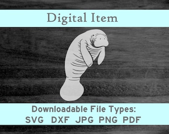 Manatee svg dxf png jpeg pdf digital file download -NOT a physical item-please read description- ocean sea art jpg htv cnc shirt press decor