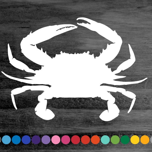 Blue Crab vinyl decal sticker for car truck suv rv camper window bumper boat 4x4 bucket canoe laptop cooler tote wall door beach sign