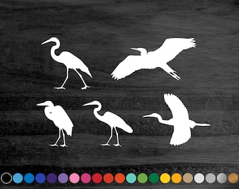 Egret Heron (10) vinyl decal sticker for car truck rv camper van atv window bumper boat hull laptop cooler room wall nature bird home decor
