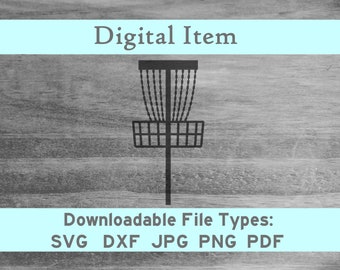 Disc Golf Basket svg dxf png jpeg pdf digital file download -not a physical item-please read description jpg cnc htv vinyl cutter art design