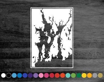 Narragansett Bay map vinyl decal sticker for car truck rv camper van window bumper boat hull cooler laptop wall door RI state art home decor