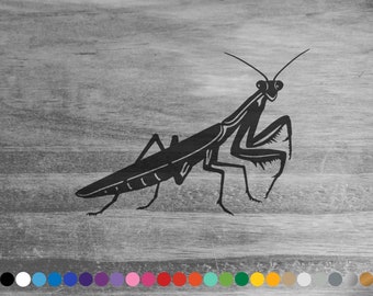 Praying Mantis vinyl decal sticker for car truck rv camper van window bumper hood boat laptop cooler wall door nature bug animal home decor