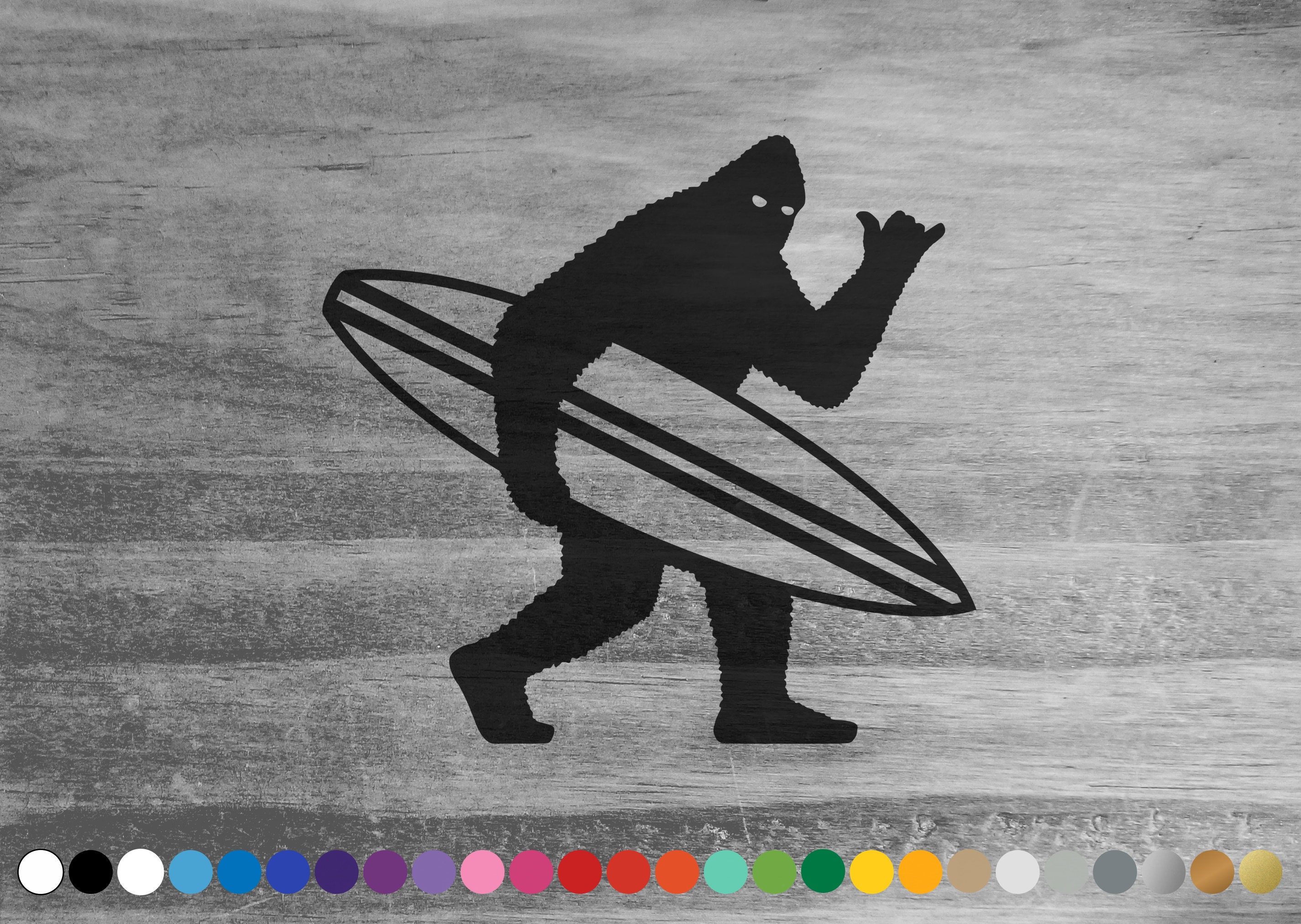Bigfoot Silhouette & Surfboard - Sasquatch Surf & Sun Shirt Bigfoot Silhouette & Surfboard - Sasquatch Surf & Sun Shirt