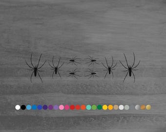 Spider 8 pack vinyl decals sticker for car truck rv camper van atv window bumper hood boat hull door wall cooler laptop room wall home decor