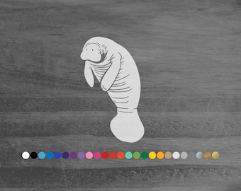 Manatee vinyl decal sticker for car truck rv camper van atv window bumper boat hull cooler laptop door wall sea cow ocean home decor art pic