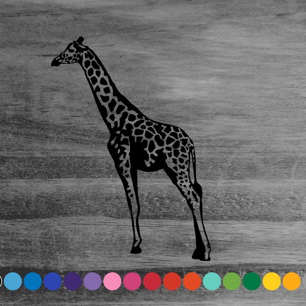 Giraffe vinyl decal sticker for car truck rv van 4x4 suv window bumper bottle laptop cooler kayak canoe wall door desk table sign boat room