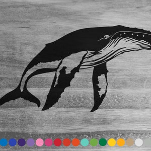 Humpback Whale vinyl decal sticker for car truck rv camper van atv window bumper hood boat hull laptop sea ocean animal room door wall decor