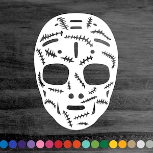 Hockey Goalie Mask vinyl decal sticker for car truck camper van window bumper boat hull cooler laptop locker wall door sports room decor art